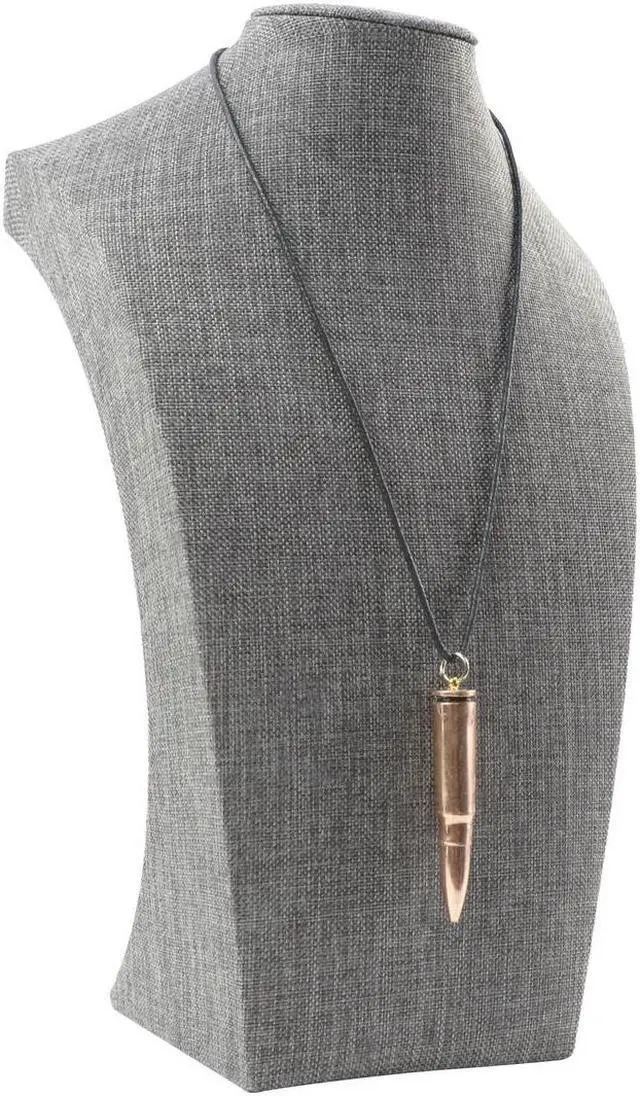 Alt view image 3 of 4 - Treasure Gurus Copper Rifle Bullet Necklace Mens Womens Jewelry Chain Unisex Pendant Veteran Gift