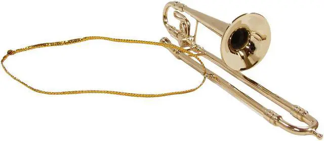 Alt view image 2 of 2 - Treasure Gurus Miniature Trombone Realisitc Musical Instrument Ornament