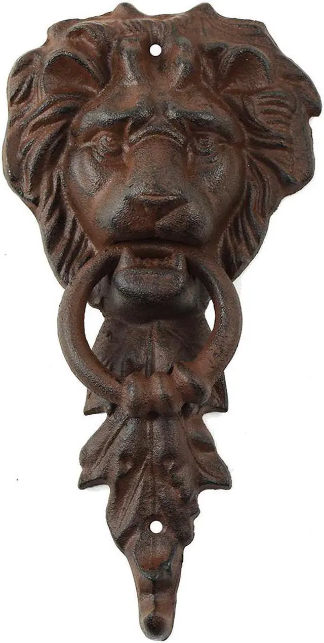 Main image of Treasure Gurus Vintage Style Cast Iron Gothic Lion Head Front Door Knocker Rustic Home Decor