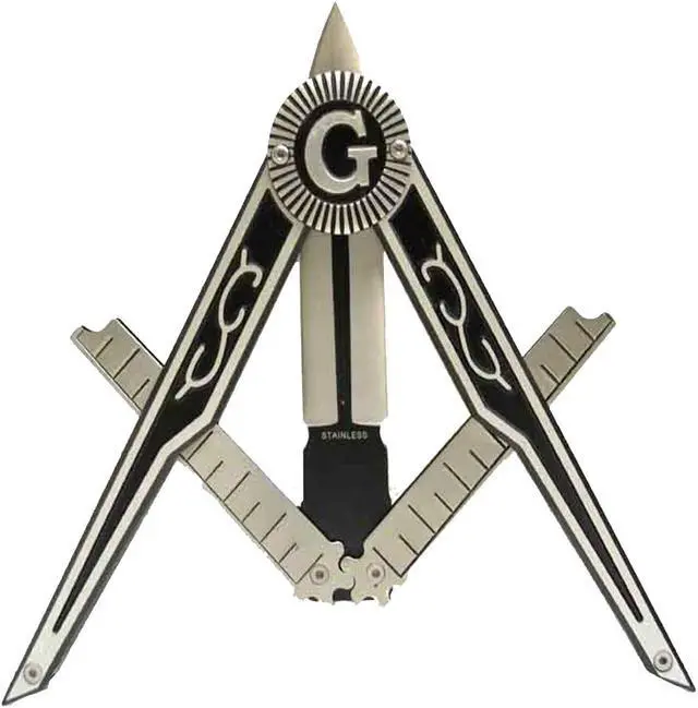 Main image of Free Mason Seal G Square & Compasses Folding Pocket Knife