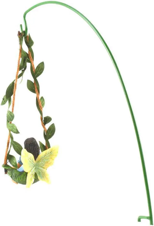 Alt view image 2 of 5 - Treasure Gurus Ivy Vine Tree Swing Dark Hair Fairy Girl Mini Figurine Garden Decor Dollhouse Supply