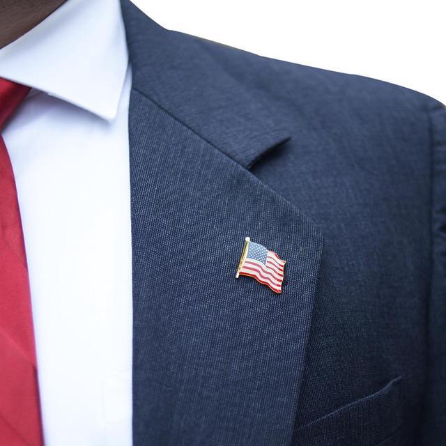 Alt view image 3 of 4 - Treasure Gurus Enamel US American Flag Jacket Lapel Pin Patriotic Hat Bag Tack Backpack Decor USA Gift