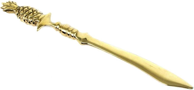 Main image of Heavy Solid Brass Pineapple Letter Opener