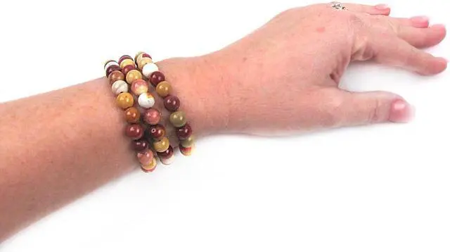 Alt view image 5 of 6 - Treasure Gurus 4mm Natural Mookaite Gemstone Bead Chakra Bracelet Jasper Reiki Stone Holistic Jewelry