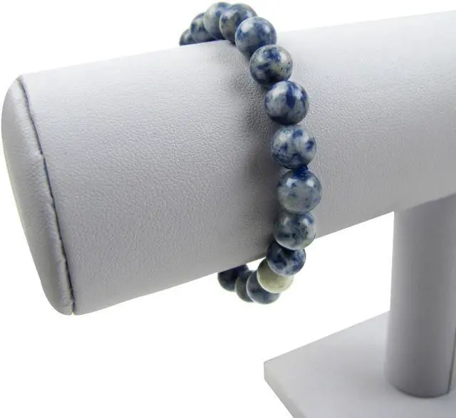Alt view image 4 of 6 - Treasure Gurus Natural Sodalite Gemstone Beaded Throat Chakra Bracelet Reiki Stone Holistic Jewelry
