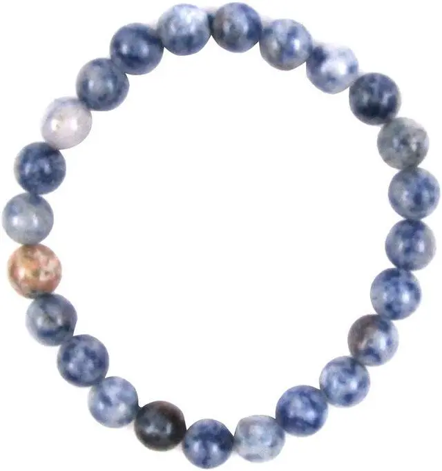 Main image of Treasure Gurus Natural Sodalite Gemstone Beaded Throat Chakra Bracelet Reiki Stone Holistic Jewelry