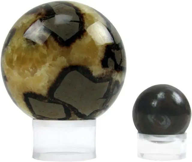 Alt view image 4 of 4 - Treasure Gurus Large 1.5" Clear Acrylic Ring Sphere Golf Ball Display Stand Beveled Baseball Marble Riser