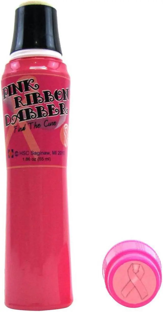 Alt view image 4 of 4 - Treasure Gurus Pink Breast Cancer Awareness Find Cure Ribbon Bingo Dauber Bright Ink Dabber Marker