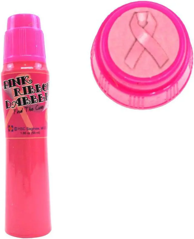 Main image of Treasure Gurus Pink Breast Cancer Awareness Find Cure Ribbon Bingo Dauber Bright Ink Dabber Marker