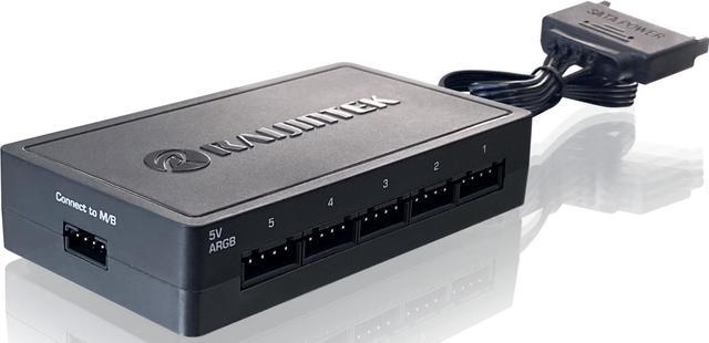 Alt view image 2 of 7 - ARGB-PWM CONTROL SET, a control hub of 5V ARGB & PWM function, it provides to take full control of your systems ARGB and PWM, comes with a hub, remote controller, connecting cable, super Magnetic pad