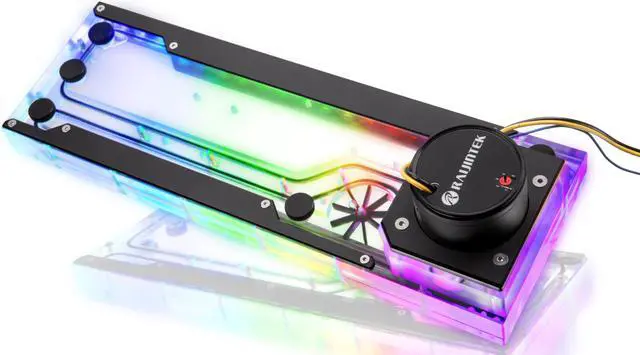 Main image of RAIJINTEK ACHERON 360 D5 RBW, a water cooling Distribution-plate PUMP & 5V ARGB LED, High quality PMMA (Crystal clear), Easy mounting and connection in building loop, CPU, GPU, radiator & more DIY