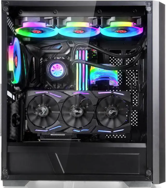 Alt view image 4 of 7 - RAIJINTEK PONOS MS4, a Mid-Tower Case w/ Tempered Glass and Front Mesh, EEB M/B, comes with 4pcs 12025 ARGB fans, compatible with Max. 390mm VGA Card, Max. 5x2.5"HDD, USB3.0 and Magnetic Dust Filters