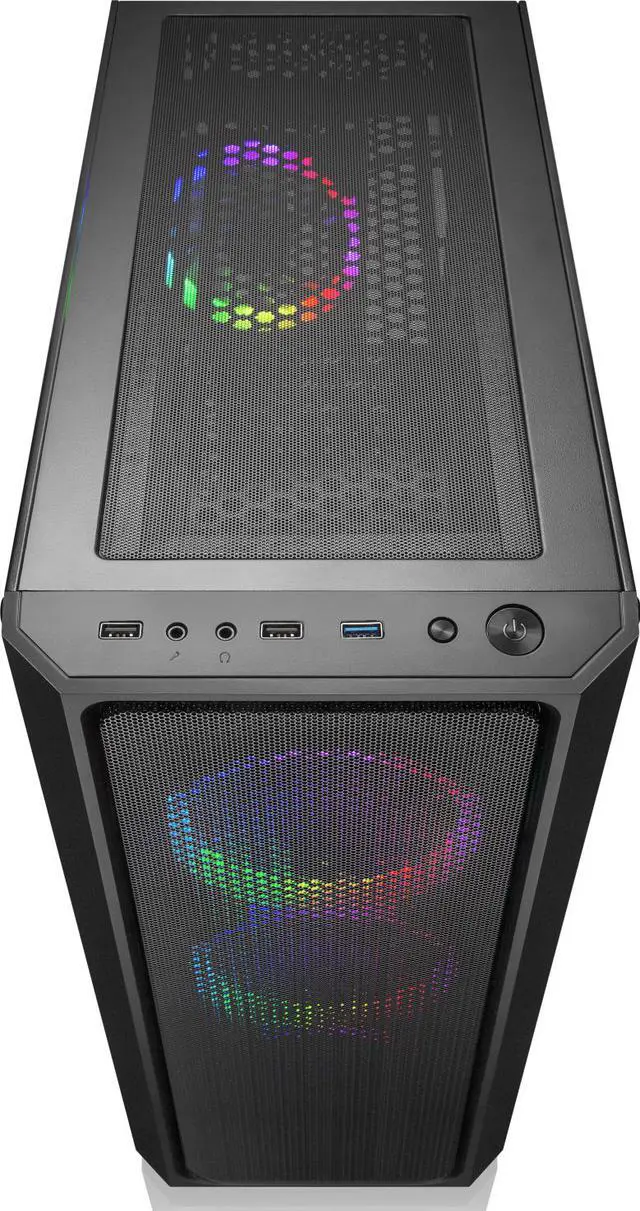 Alt view image 5 of 7 - RAIJINTEK PONOS MS4, a Mid-Tower Case w/ Tempered Glass and Front Mesh, EEB M/B, comes with 4pcs 12025 ARGB fans, compatible with Max. 390mm VGA Card, Max. 5x2.5"HDD, USB3.0 and Magnetic Dust Filters