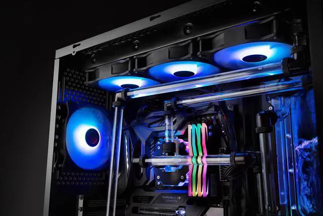 Alt view image 5 of 6 - RAIJINTEK FORKIS ELITE, a CPU water block with ARGB LED light, Full copper material melted by alloying brazing. With adapting 3D micro-fin structure, G1/4” thread, Nickel-plated & mirror polishing.