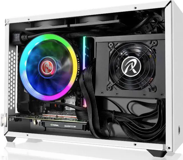 Alt view image 6 of 7 - RAIJINTEK OPHION 7L WHITE, super small 7 liter volume, for Mini-ITX M/B, amazing compatibility of max. 3pcs 9225 fans, 2 on top, 1 at bottom., tool-free for easy installation, SFX PSU compatibility