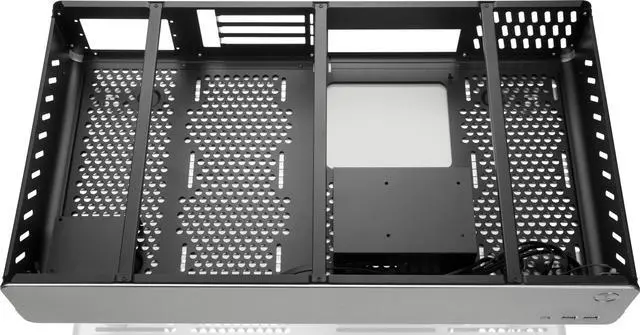 Alt view image 5 of 7 - RAIJINTEK PAN SLIM BLACK, a slim Alumium HTPC case, supports up to Mini-ITX M/B, 240mm AIO water-cooling , 4*12025 fan at bottom, 340mm length VGA card, SFX PSU compatibility, 4*2.5HDD + 2*3.5HDD.