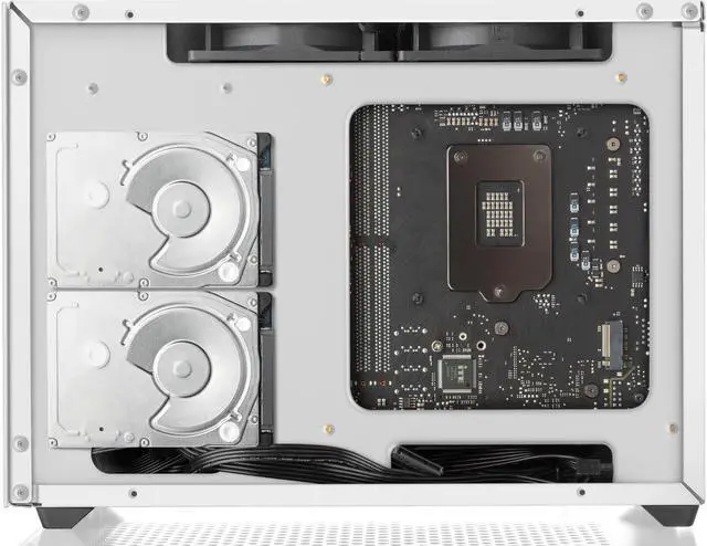 Alt view image 7 of 7 - RAIJINTEK OPHION 7L WHITE, super small 7 liter volume, for Mini-ITX M/B, amazing compatibility of max. 3pcs 9225 fans, 2 on top, 1 at bottom., tool-free for easy installation, SFX PSU compatibility