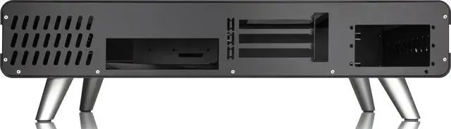 Alt view image 2 of 7 - RAIJINTEK PAN SLIM BLACK, a slim Alumium HTPC case, supports up to Mini-ITX M/B, 240mm AIO water-cooling , 4*12025 fan at bottom, 340mm length VGA card, SFX PSU compatibility, 4*2.5HDD + 2*3.5HDD.