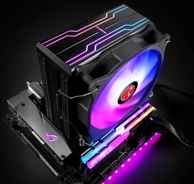 Alt view image 3 of 7 - RAIJINTEK ELEOS 12 EVO RBW, an air cooler with 6* performing 6mm heat-pipes, a 12025 silently ARGB PWM fan, Compatible with INTEL LGA 1700, 5V ARGB top cover, multi-Socket mounting kits, User friendly