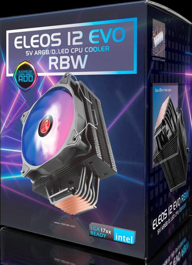 Alt view image 7 of 7 - RAIJINTEK ELEOS 12 EVO RBW, an air cooler with 6* performing 6mm heat-pipes, a 12025 silently ARGB PWM fan, Compatible with INTEL LGA 1700, 5V ARGB top cover, multi-Socket mounting kits, User friendly