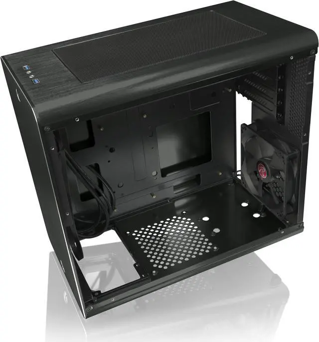 Alt view image 3 of 8 - RAIJINTEK STYX BLACK, Alu Micro-ATX Case - Compatible With Regular ATX Power Supply, Max. 280mm VGA Card, 180mm CPU Cooler, Max. 240mm Radiator Cooling On Top, with A Drive Bay For Slim DVD On Side
