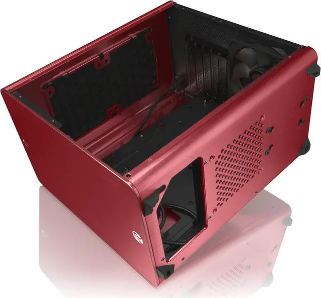 Alt view image 3 of 7 - RAIJINTEK STYX Classic, an Alu Micro-ATX case, Compatible with regular ATX Power Supply, Max. 280mm VGA Card, 180mm CPU Cooler, 240mm Radiator Cooling On Top, a Drive Bay For Slim DVD On Side - Red