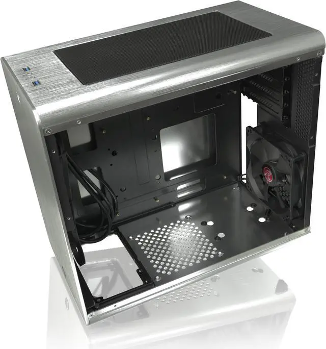 Alt view image 7 of 7 - RAIJINTEK STYX Classic, an Alu Micro-ATX case, Compatible with regular ATX Power Supply, Max. 280mm VGA Card, 180mm CPU Cooler, 240mm Radiator Cooling On Top, a Drive Bay For Slim DVD On Side - Silver