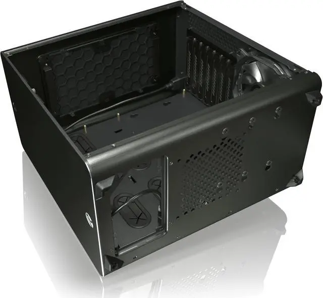 Alt view image 4 of 9 - RAIJINTEK THETIS BLACK CLASSIC, an Alu. ATX case, supports max. 280mm length VGA card, 170mm height CPU coolers, 4x HDDs ,240mm radiator on top, 1x 12025 LED fan pre-installed, 2x USB3.0, 7x PCI slots