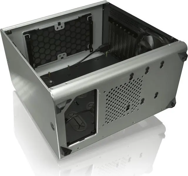 Alt view image 4 of 9 - RAIJINTEK THETIS SILVER WINDOW, an Alu. ATX case, supports max. 280mm VGA card, 170mm height CPU coolers, 4x HDD, 240mm radiator on top, 1x 12025 LED fan pre-installed, 3mm tempered glass window panel