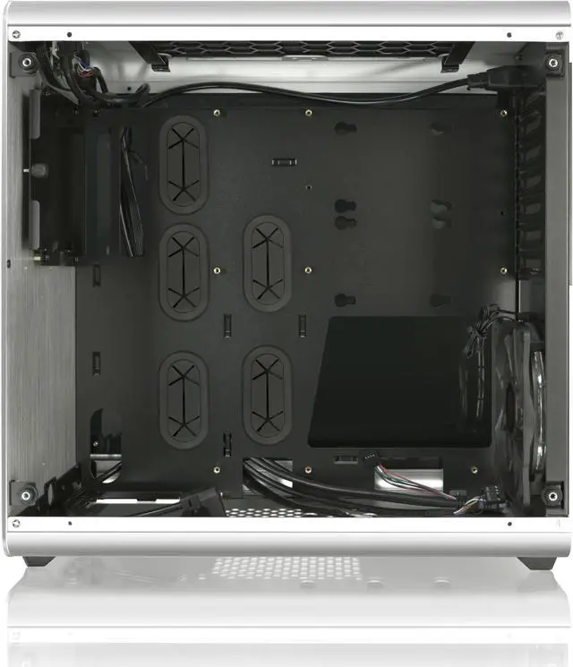 Alt view image 5 of 9 - RAIJINTEK THETIS SILVER WINDOW, an Alu. ATX case, supports max. 280mm VGA card, 170mm height CPU coolers, 4x HDD, 240mm radiator on top, 1x 12025 LED fan pre-installed, 3mm tempered glass window panel