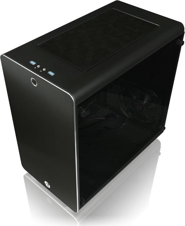 Alt view image 2 of 8 - RAIJINTEK THETIS BLACK WINDOW, an Alu. ATX case, supports max. 280mm VGA card, 170mm height CPU coolers, 4x HDDs ,240mm radiator on top, 1x 12025 LED fan pre-installed, 3mm tempered glass side panel
