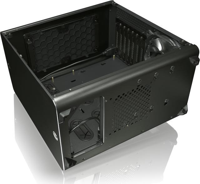 Alt view image 4 of 8 - RAIJINTEK THETIS BLACK WINDOW, an Alu. ATX case, supports max. 280mm VGA card, 170mm height CPU coolers, 4x HDDs ,240mm radiator on top, 1x 12025 LED fan pre-installed, 3mm tempered glass side panel