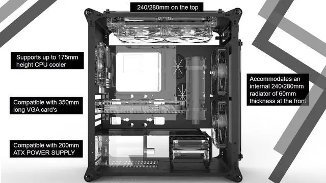Alt view image 7 of 7 - COEUS ELITE TC, a Micro-ATX Gaming Case with Tempered Glass and  3*12025 LED Fans