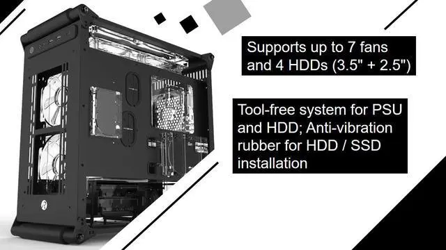 Alt view image 6 of 7 - COEUS ELITE TC, a Micro-ATX Gaming Case with Tempered Glass and  3*12025 LED Fans