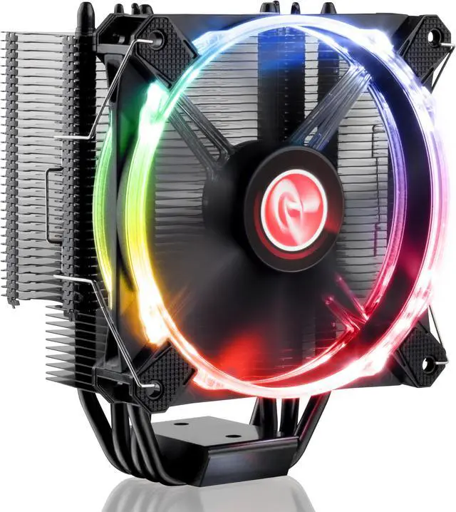 Main image of RAIJINTEK LETO RGB CPU cooler, with performing 12025 RGB PWM fan