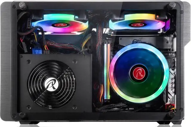 Alt view image 5 of 6 - RAIJINTEK OPHION, a SFF Case (Mini-TX) w/ Tempered Glass, Max. 330mm VGA Card, ATX PSU, Type-C Hub, Riser Card, 3x2.5" HDD, Magnetic Design Dust Filter