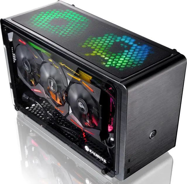 Alt view image 4 of 6 - RAIJINTEK OPHION, a SFF Case (Mini-TX) w/ Tempered Glass, Max. 330mm VGA Card, ATX PSU, Type-C Hub, Riser Card, 3x2.5" HDD, Magnetic Design Dust Filter