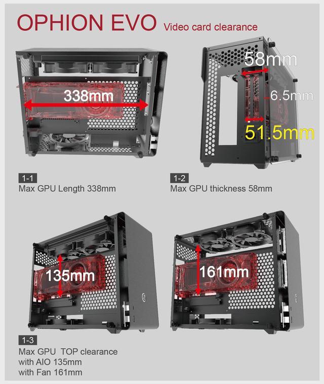 Alt view image 7 of 7 - RAIJINTEK OPHION EVO WHITE, a SFF case (Mini-ITX), is designed to fulfill a smallest case built with max. possibility high-end, gaming and standard components.