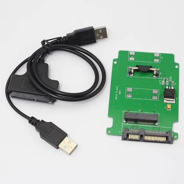 Alt view image 2 of 4 - PCI-E mSATA SSD to 2.5" SATA Adapter Converter Card+USB 2.0 to SATA Cable