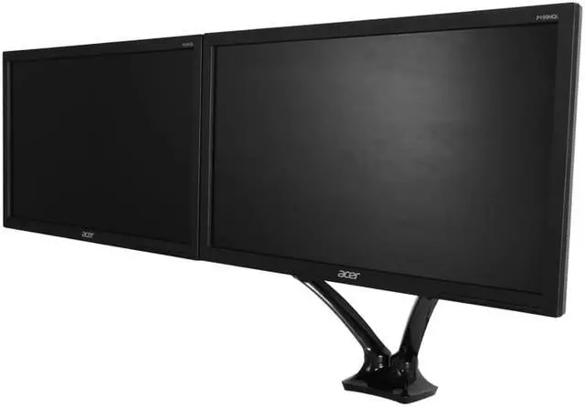 Alt view image 2 of 16 - Loctek Heavier-duty Bearing up to 22lbs for each LCD Monitor Desk Mount Heavy Duty Fully Adjustable with Gas Spring Technology Fits 2 /Two Screens up to 27" D5DH