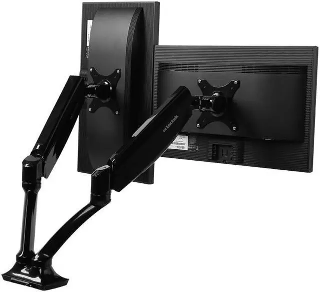 Alt view image 6 of 16 - Loctek Heavier-duty Bearing up to 22lbs for each LCD Monitor Desk Mount Heavy Duty Fully Adjustable with Gas Spring Technology Fits 2 /Two Screens up to 27" D5DH