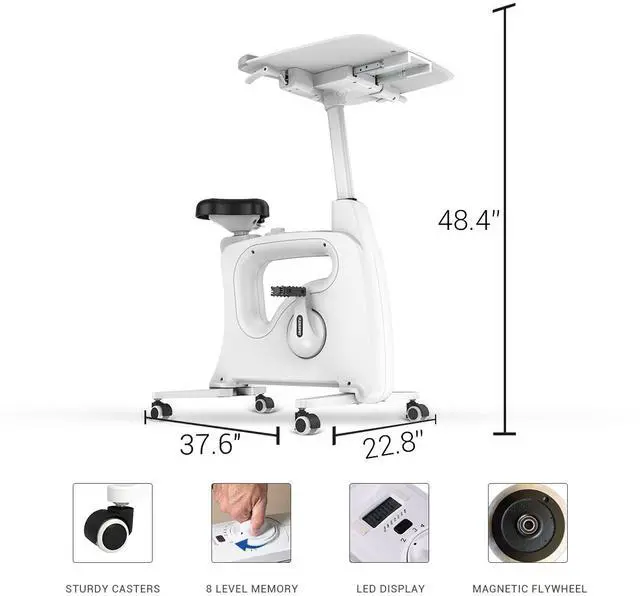 Alt view image 3 of 12 - Flexispot Exercise Bike Home Office Standing Desk Bike - Deskcise Pro - 2018 CES Innovation Awards