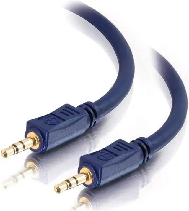 Alt view image 4 of 8 - C2G 40603 Velocity 3.5mm M/M Stereo Audio Cable, Aux Cable, Blue (12 Feet, 3.65 Meters)