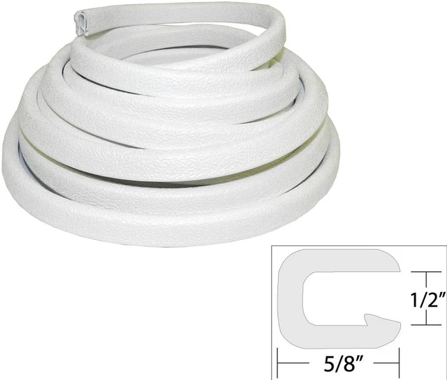 Alt view image 2 of 6 - TACO FLEXIBLE VINYL TRIM 1/2" OPENING X 5/8" WHITE 25'