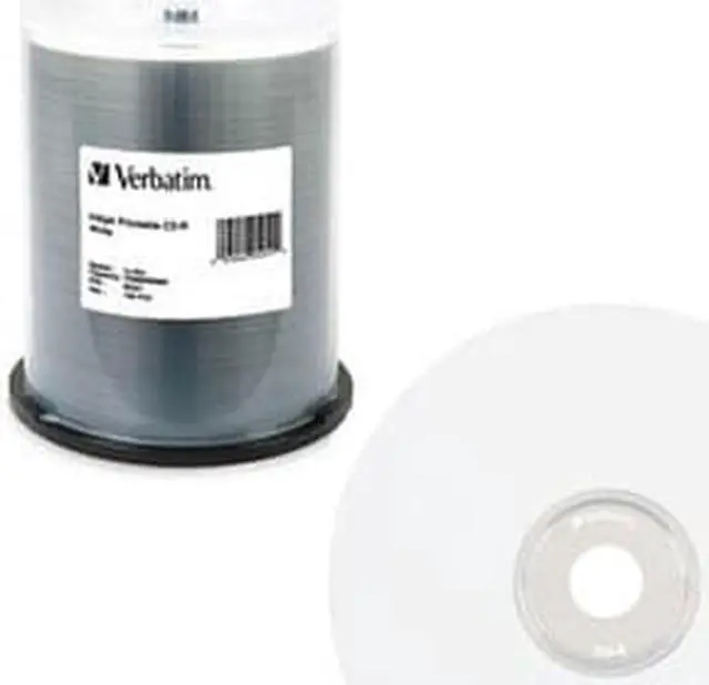 Alt view image 12 of 15 - Verbatim CD-R 700MB 52X White Inkjet Printable - 100pk Spindle