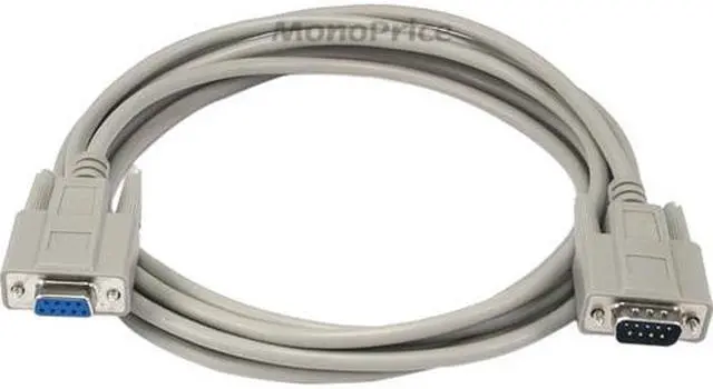 Alt view image 3 of 6 - Monoprice 10ft Molded DB9 Male/Female Serial Cable