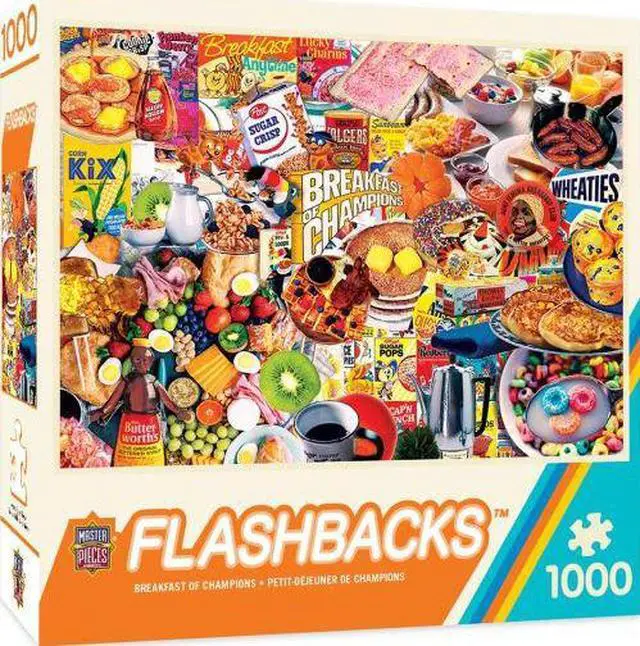 Alt view image 5 of 14 - masterpieces flashbacks 1000 puzzles collection - breakfast of champions 1000 piece jigsaw puzzle