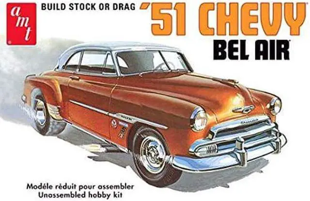 Alt view image 2 of 7 - Skill 2 Model Kit 1951 Chevrolet Bel Air 2-in-1 Kit "Retro Deluxe Edition" 1/25 Scale Model by AMT