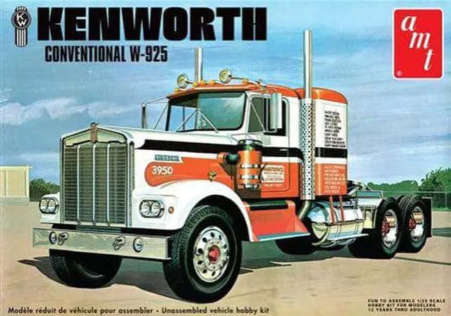 Alt view image 5 of 10 - Kenworth W925 Conventional Semi Truck Model Kit