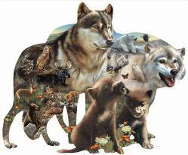 Alt view image 3 of 3 - Wolf Pack 1000 Piece Shape Puzzle